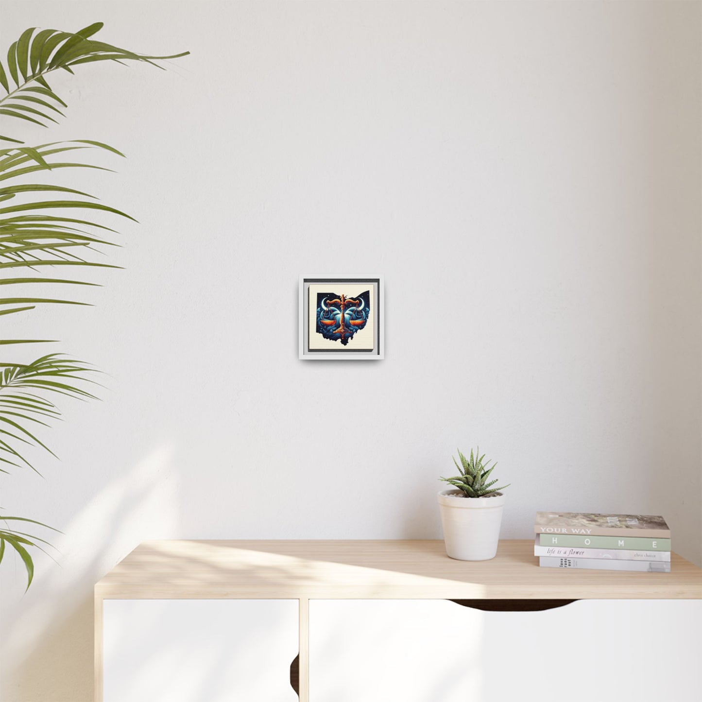Framed Ohio Balance Artwork - Multi-Color Matte Canvas