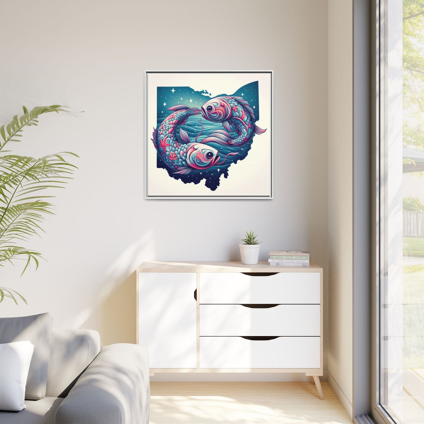 Vibrant Koi Fish Canvas Print - Framed Ohio Art