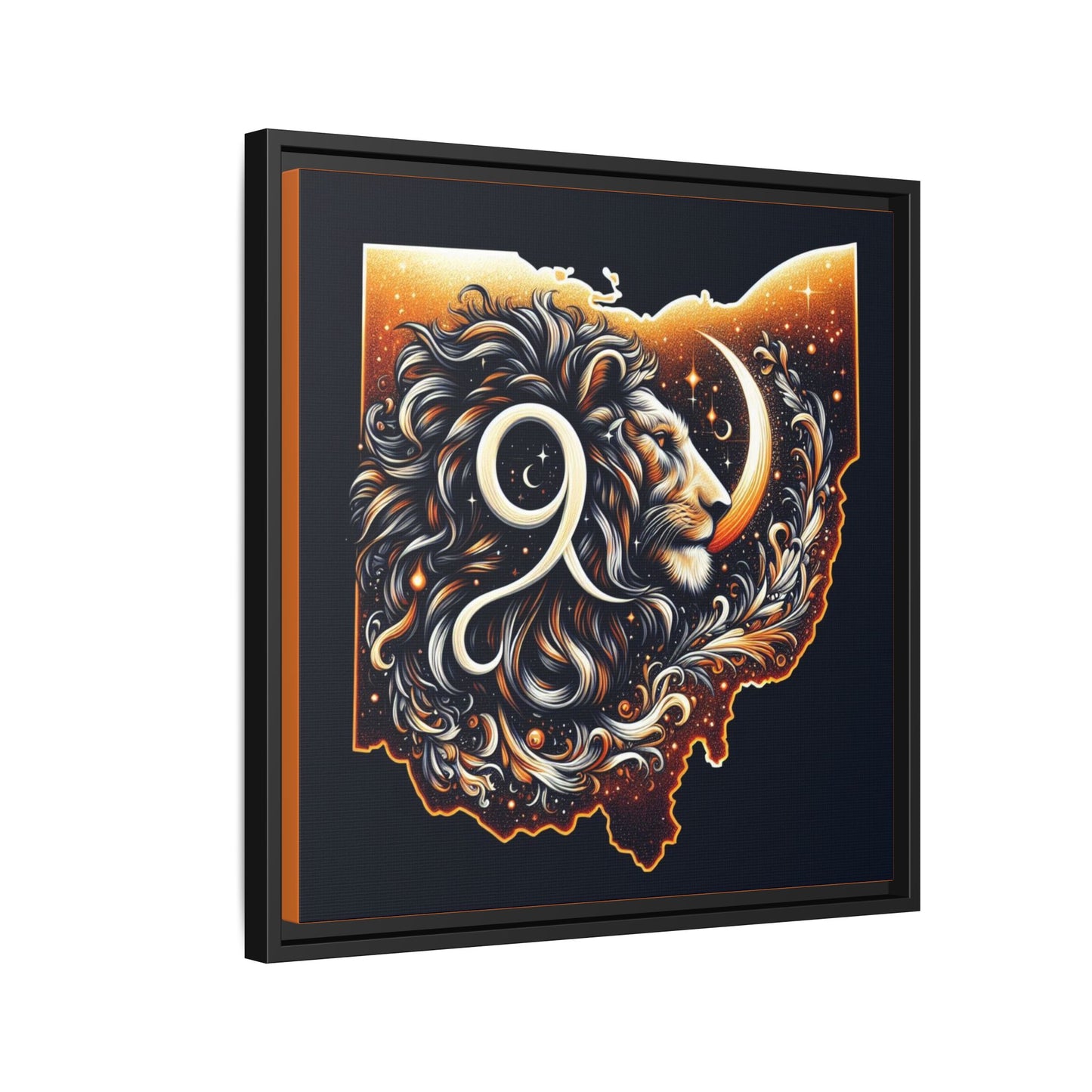 Ohio Leo Zodiac Print Matte Canvas, Framed (Multi-color)