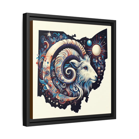 Ohio Ram Art Print - Colorful Framed Canvas Decor for Home & Office