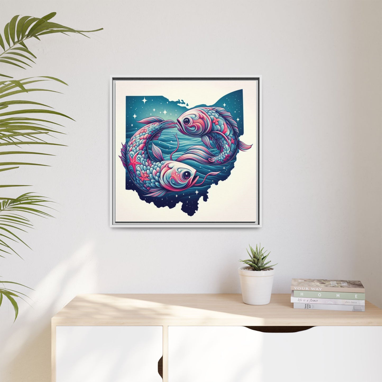 Vibrant Koi Fish Canvas Print - Framed Ohio Art