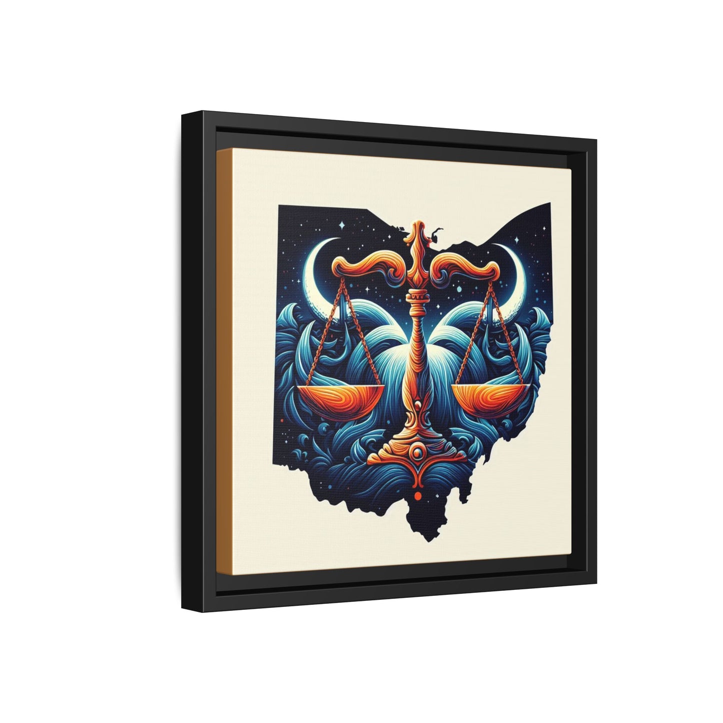 Framed Ohio Balance Artwork - Multi-Color Matte Canvas