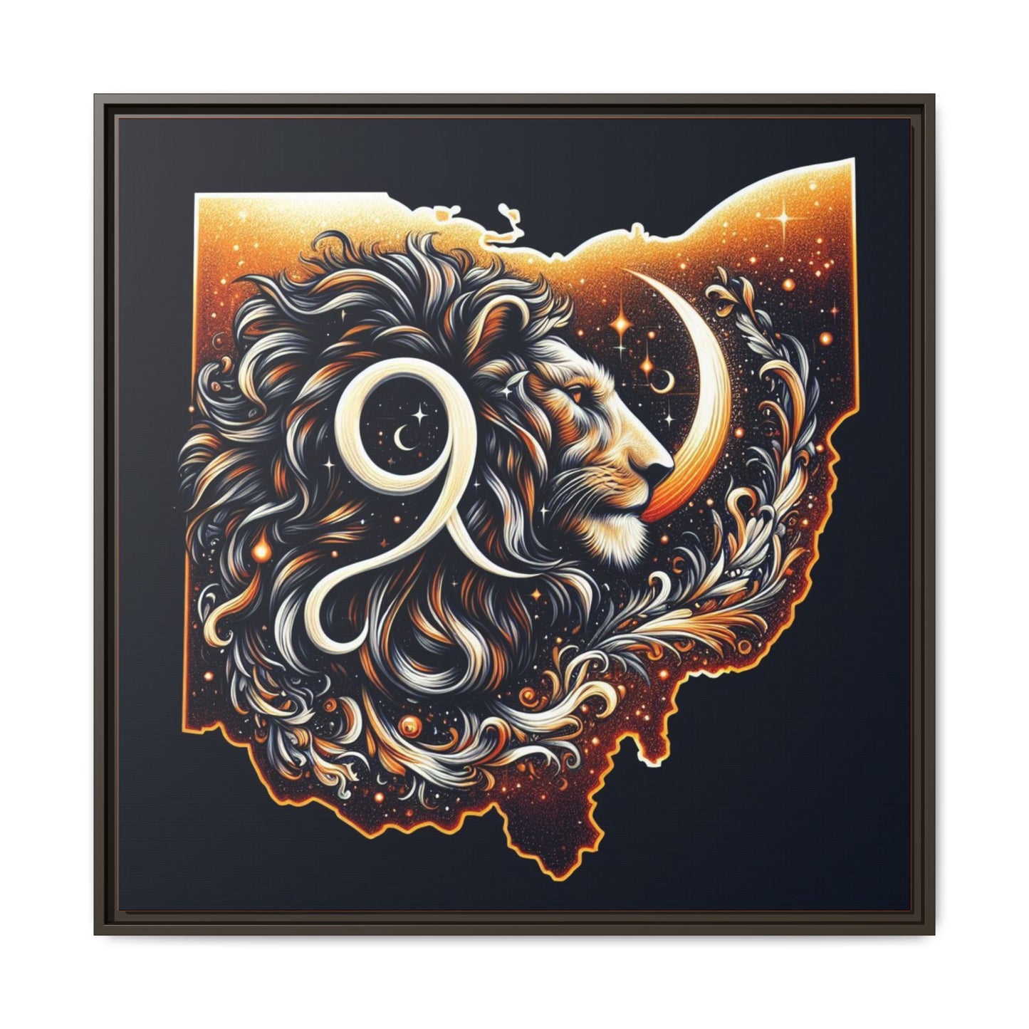 Ohio Leo Zodiac Print Matte Canvas, Framed (Multi-color)
