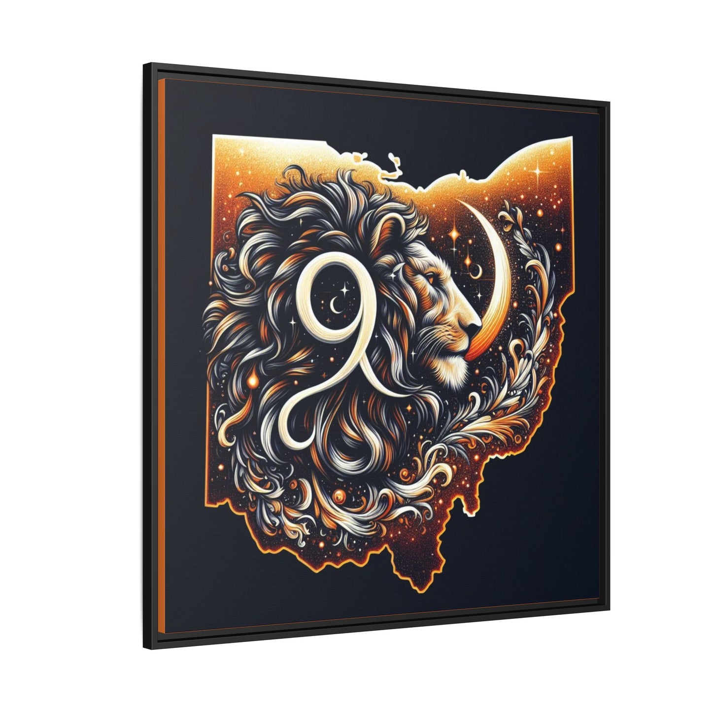 Ohio Leo Zodiac Print Matte Canvas, Framed (Multi-color)