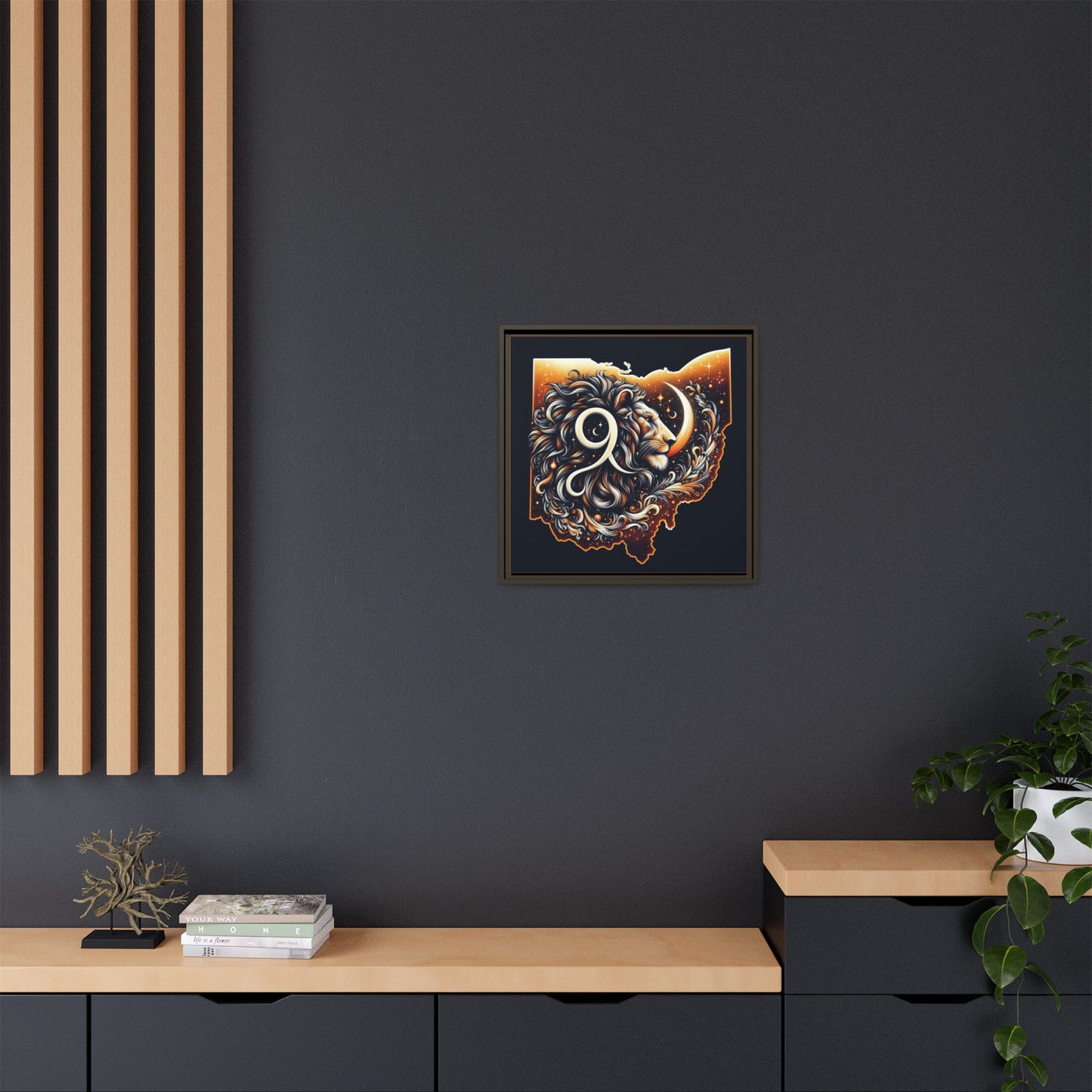 Ohio Leo Zodiac Print Matte Canvas, Framed (Multi-color)