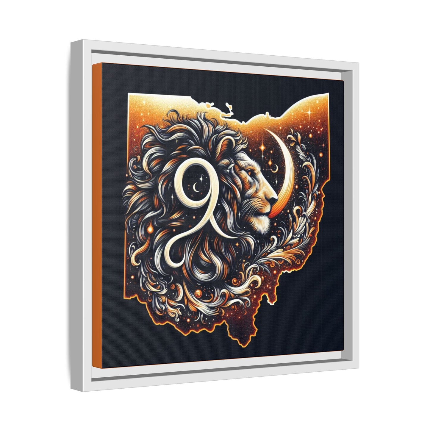 Ohio Leo Zodiac Print Matte Canvas, Framed (Multi-color)