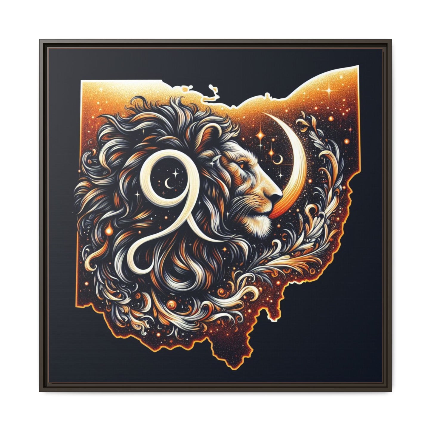 Ohio Leo Zodiac Print Matte Canvas, Framed (Multi-color)