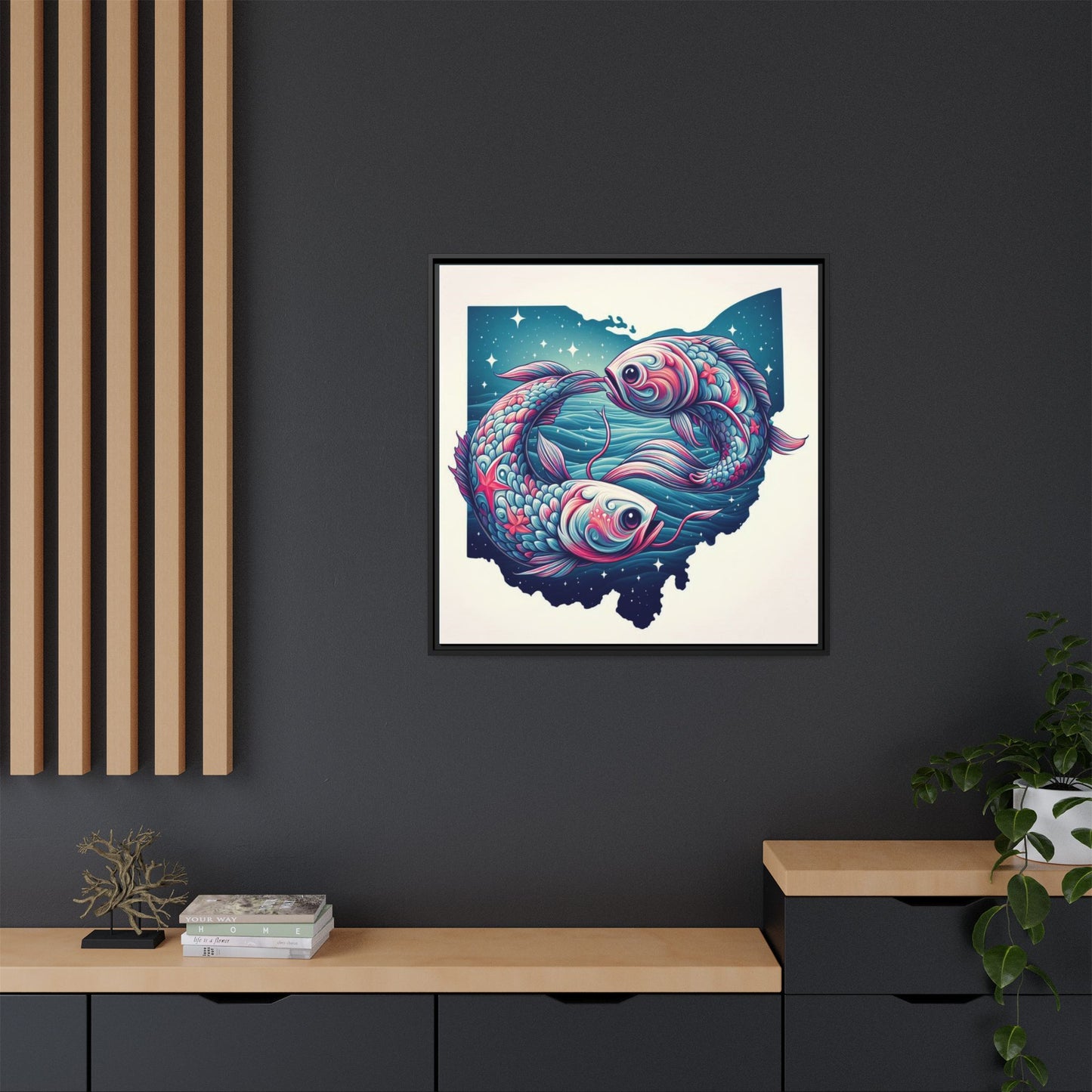 Vibrant Koi Fish Canvas Print - Framed Ohio Art
