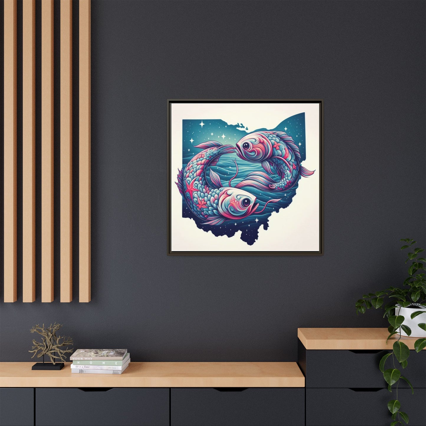 Vibrant Koi Fish Canvas Print - Framed Ohio Art