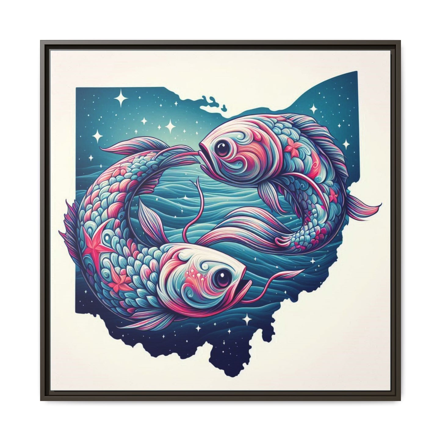 Vibrant Koi Fish Canvas Print - Framed Ohio Art