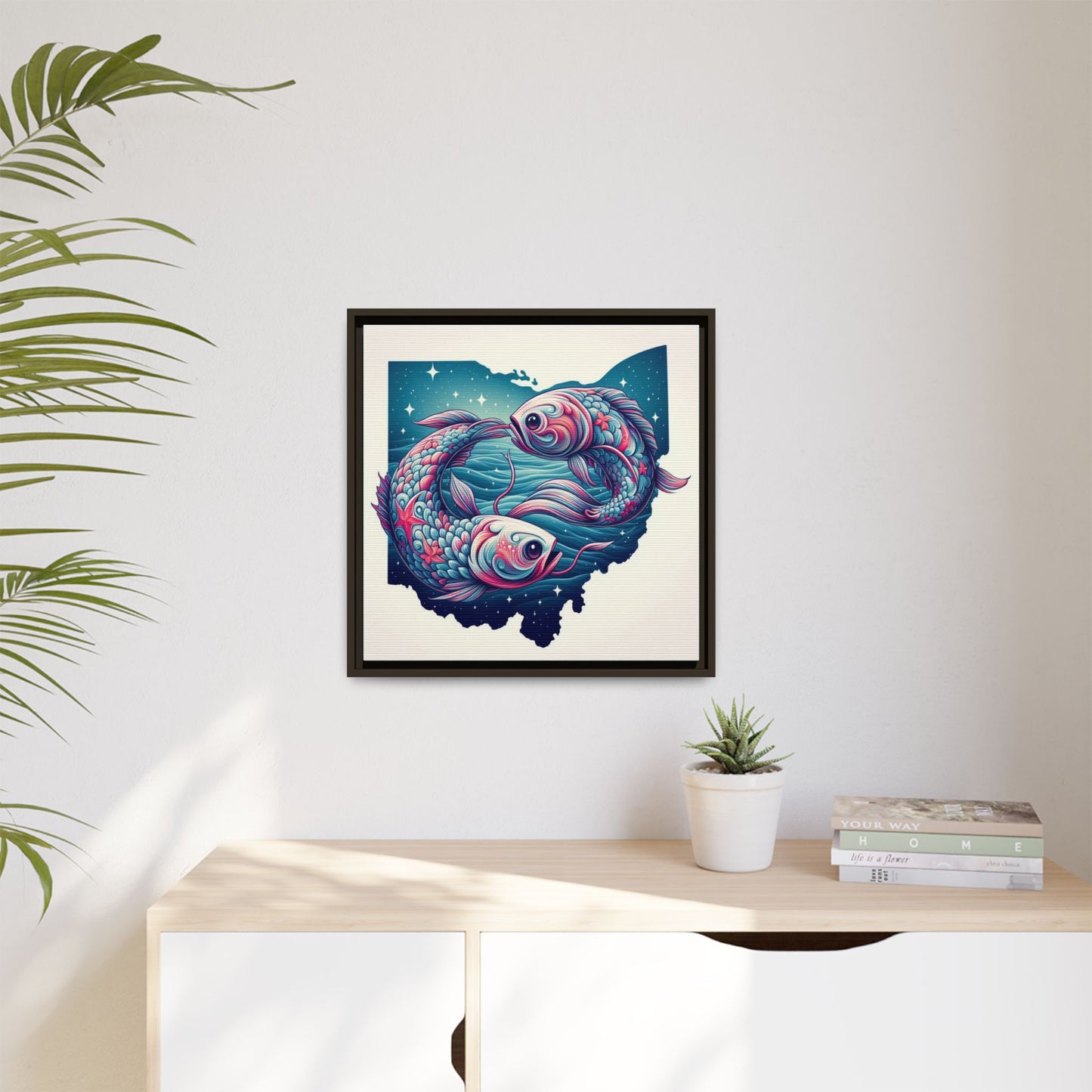Vibrant Koi Fish Canvas Print - Framed Ohio Art