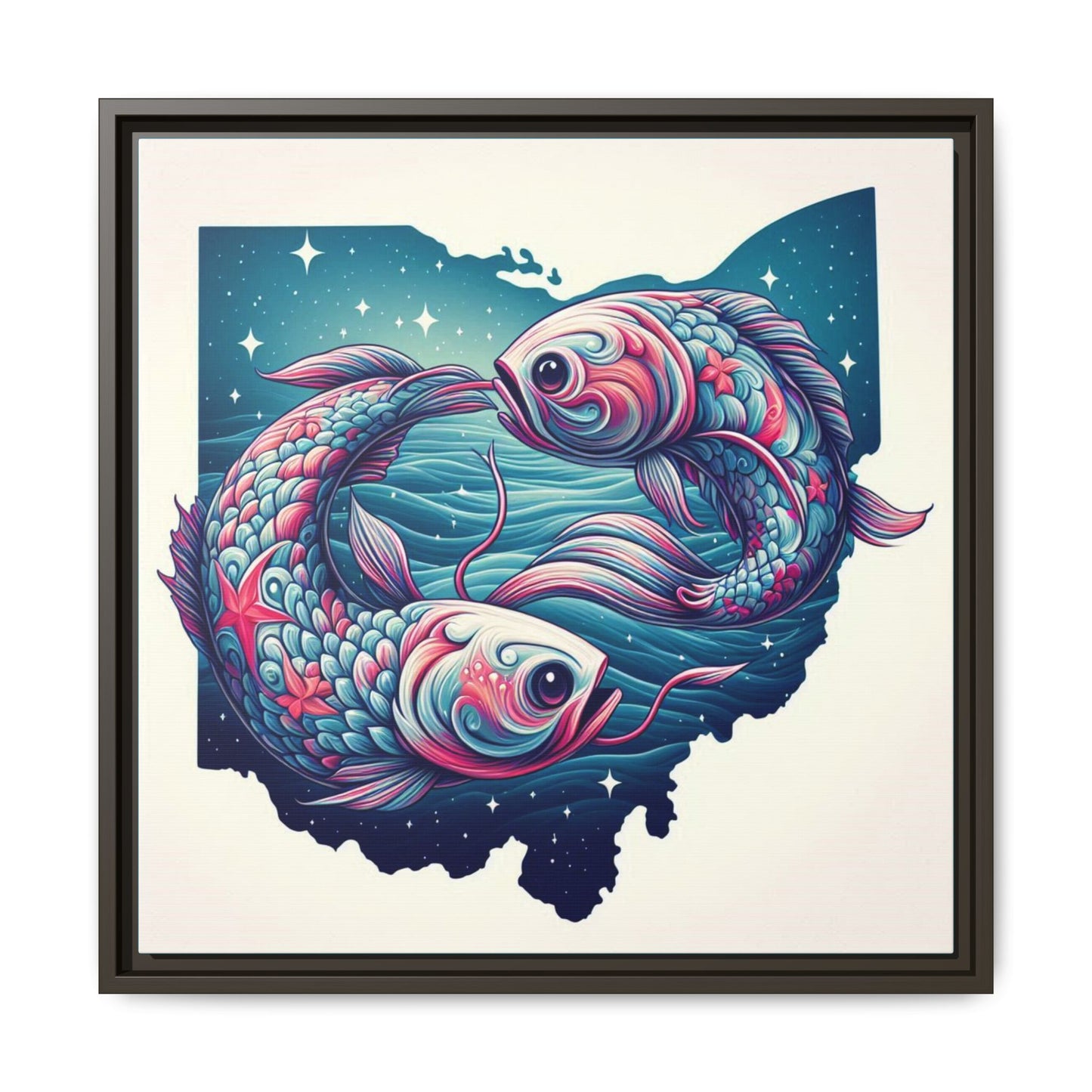 Vibrant Koi Fish Canvas Print - Framed Ohio Art