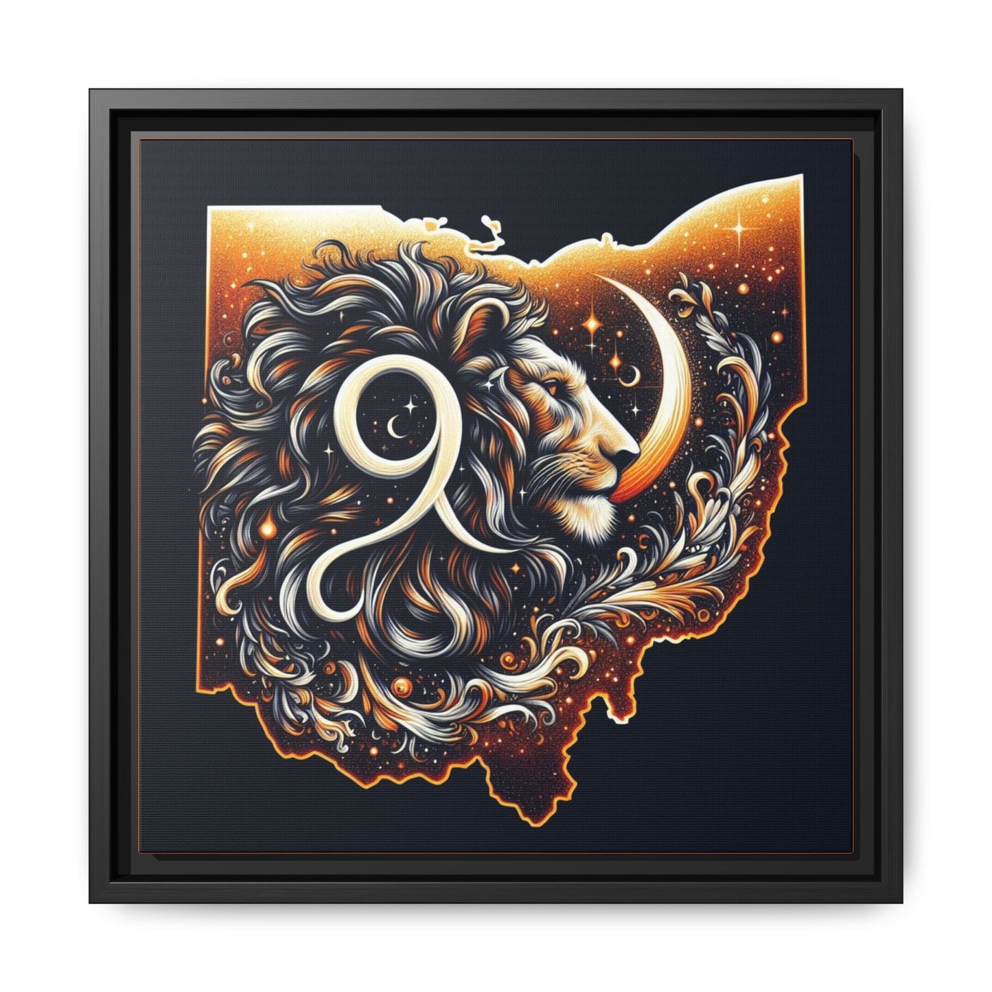 Ohio Leo Zodiac Print Matte Canvas, Framed (Multi-color)