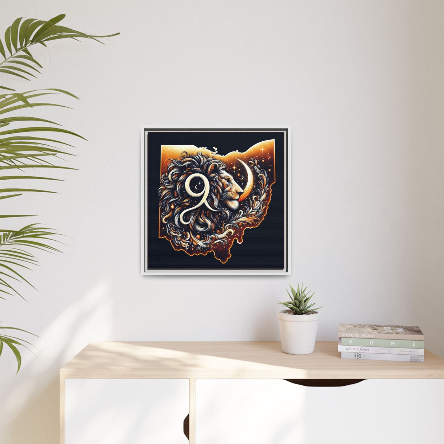 Ohio Leo Zodiac Print Matte Canvas, Framed (Multi-color)
