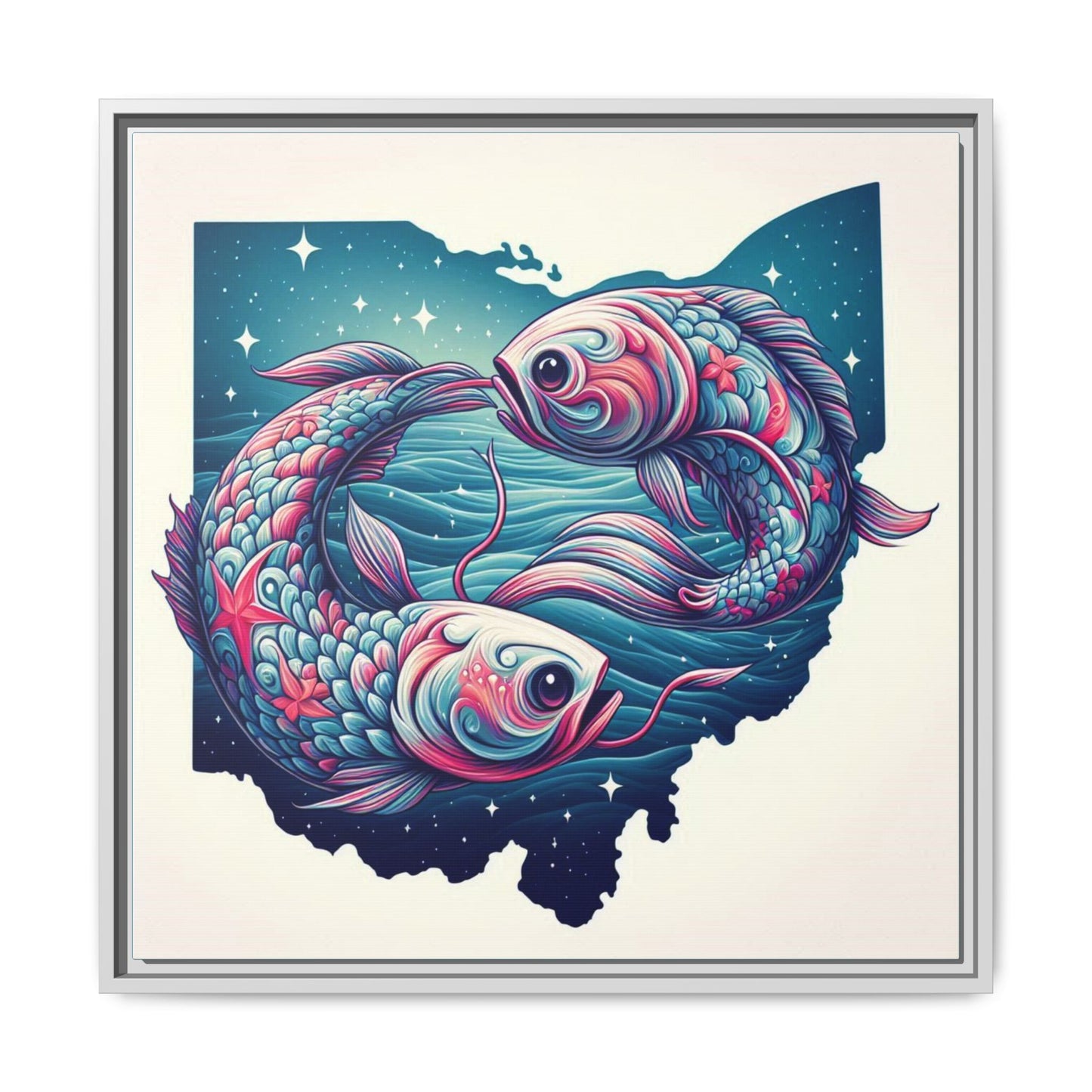 Vibrant Koi Fish Canvas Print - Framed Ohio Art