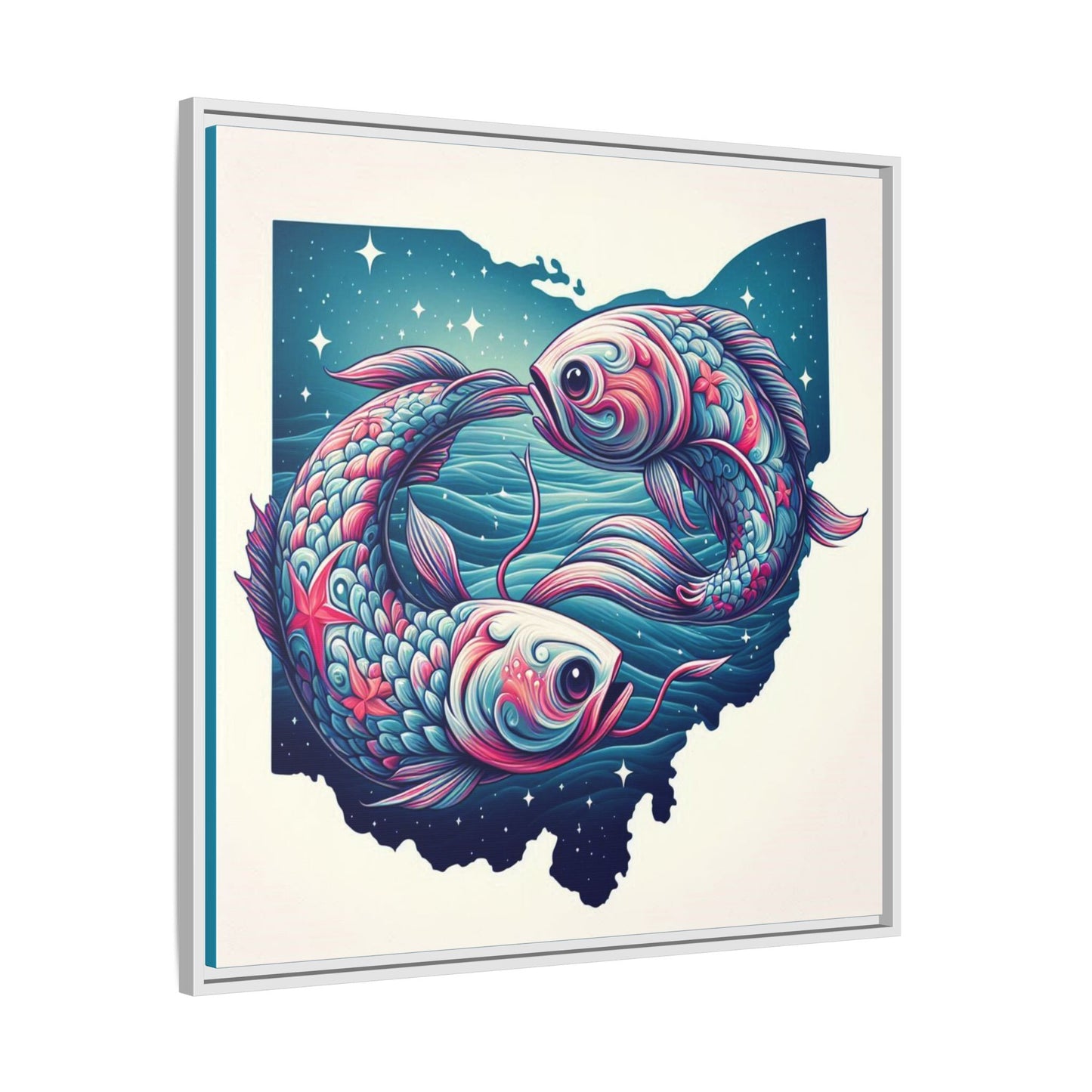 Vibrant Koi Fish Canvas Print - Framed Ohio Art