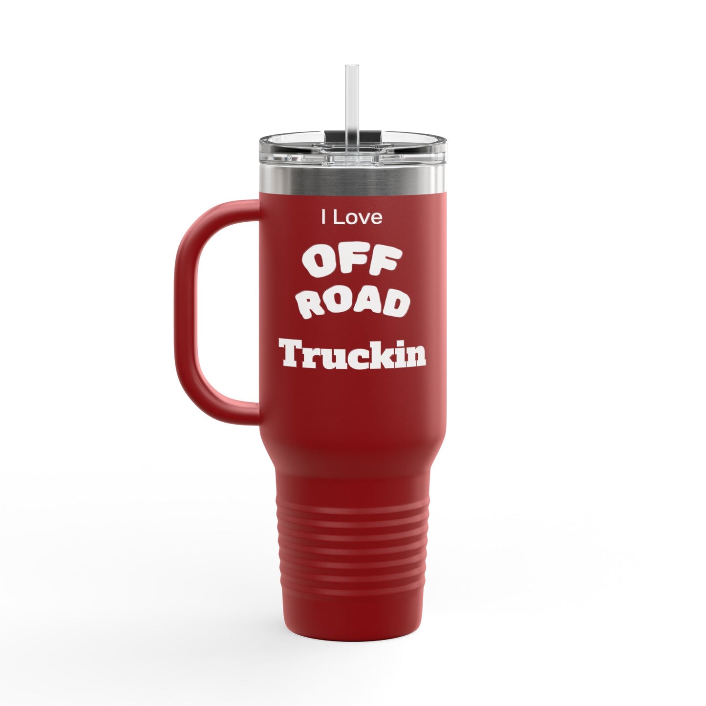 I Love Truckin Off Road Insulated Travel Mug - 40oz Mug for Adventure Lovers, Road Trip Coffee Cup, Outdoor Camping Drinkware, Perfect Gift for Him