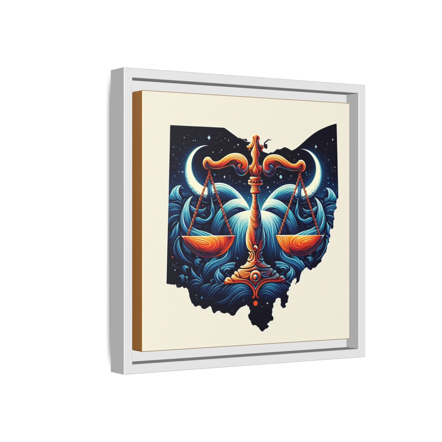 Framed Ohio Balance Artwork - Multi-Color Matte Canvas