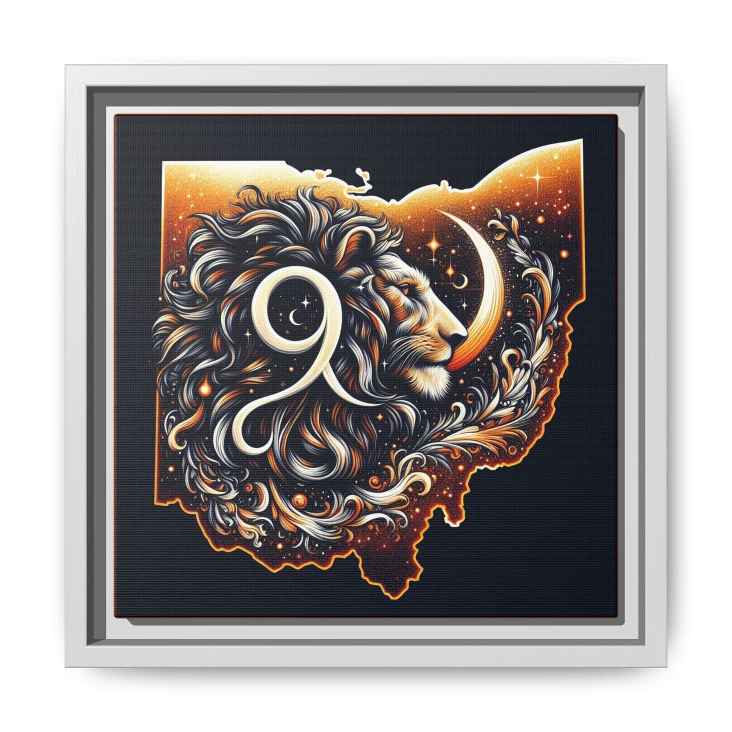 Ohio Leo Zodiac Print Matte Canvas, Framed (Multi-color)