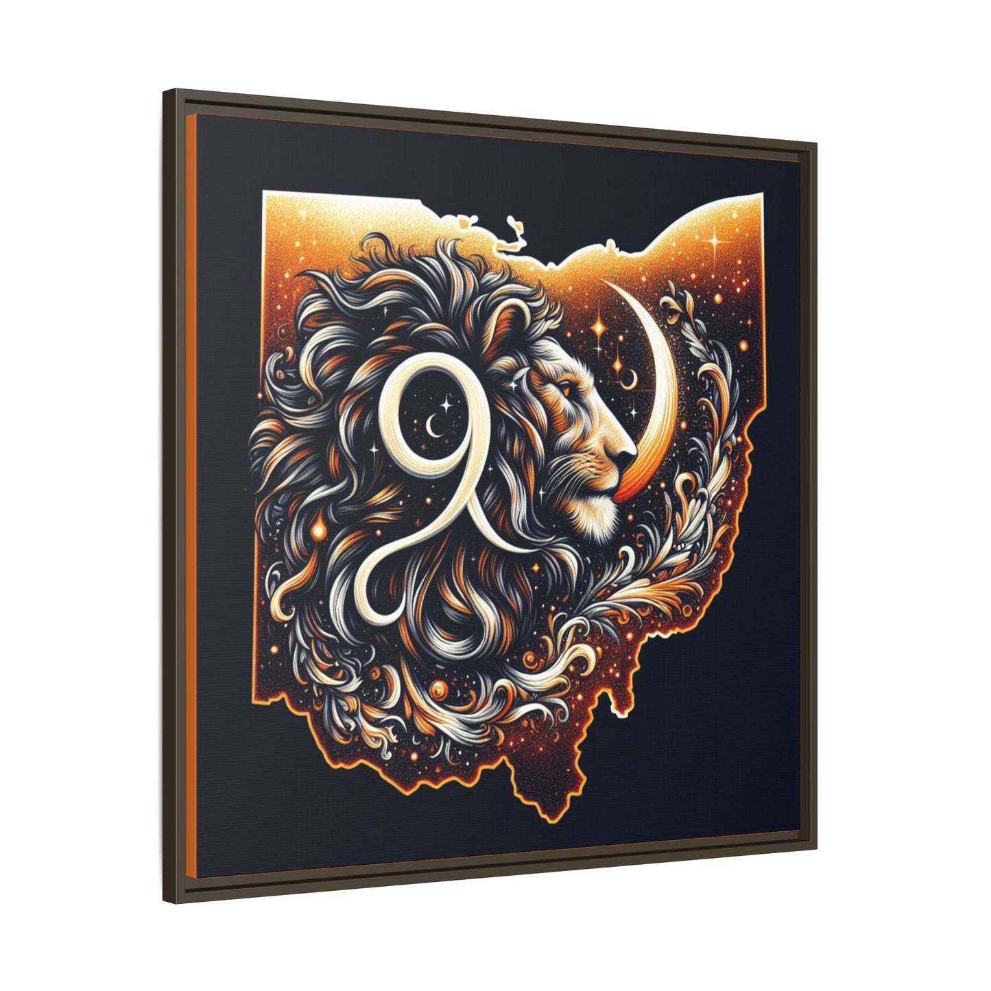 Ohio Leo Zodiac Print Matte Canvas, Framed (Multi-color)