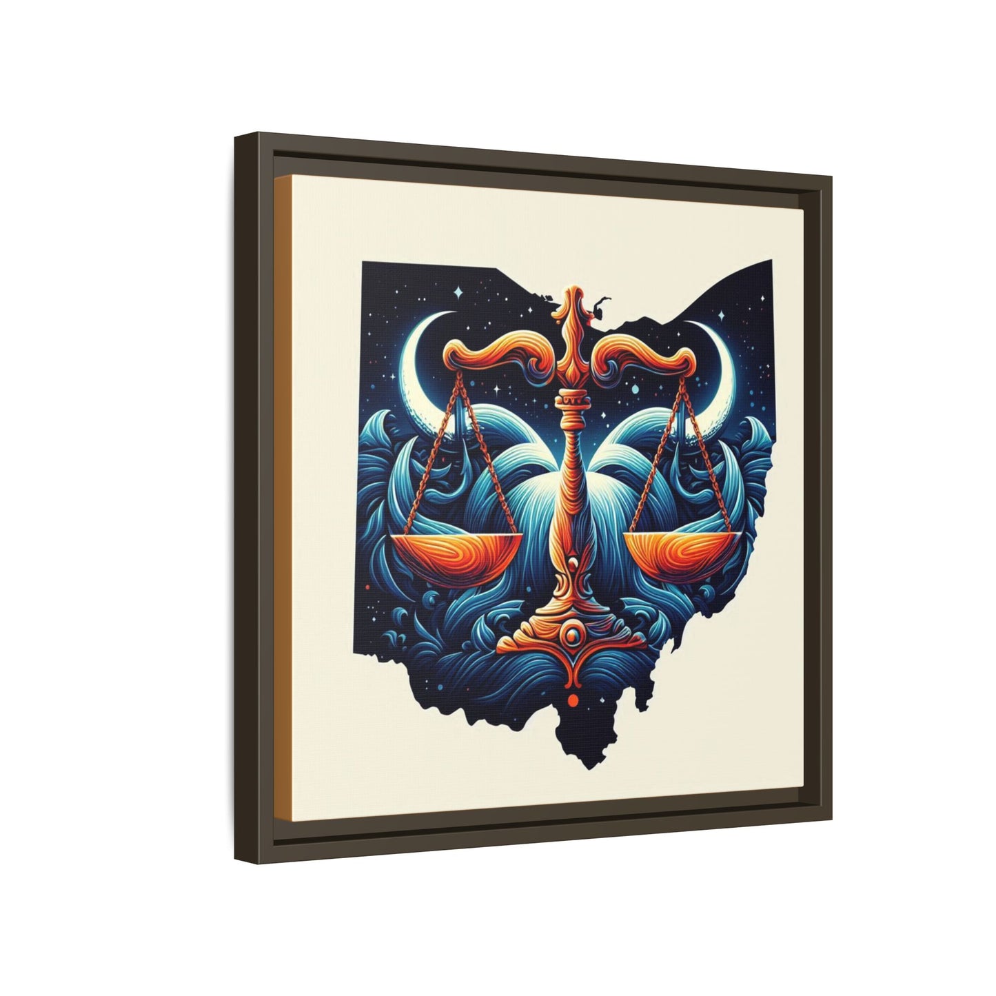 Framed Ohio Balance Artwork - Multi-Color Matte Canvas
