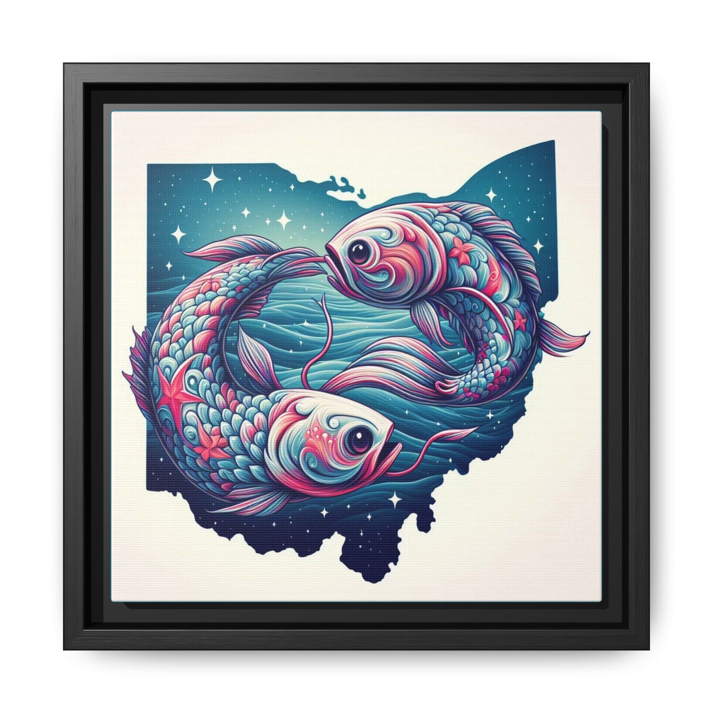 Vibrant Koi Fish Canvas Print - Framed Ohio Art