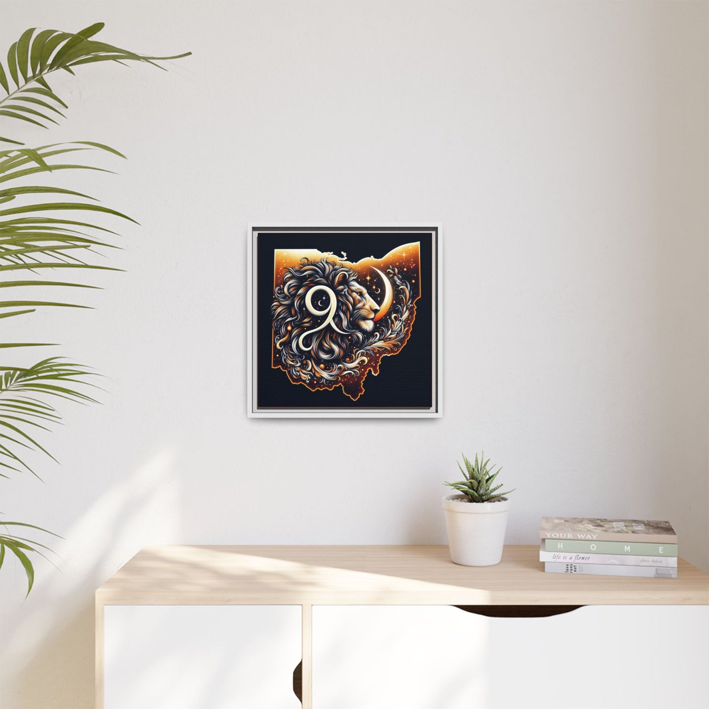 Ohio Leo Zodiac Print Matte Canvas, Framed (Multi-color)