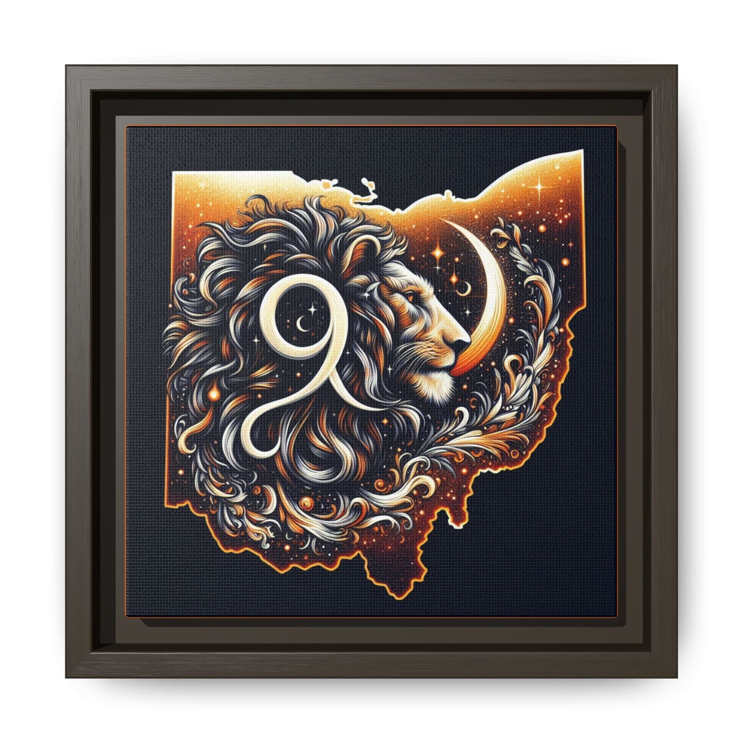 Ohio Leo Zodiac Print Matte Canvas, Framed (Multi-color)