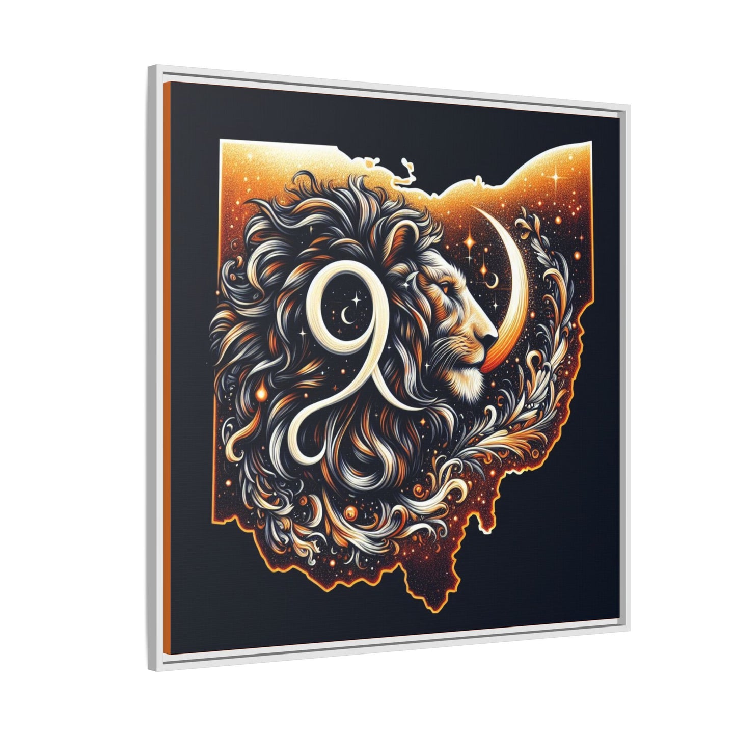 Ohio Leo Zodiac Print Matte Canvas, Framed (Multi-color)