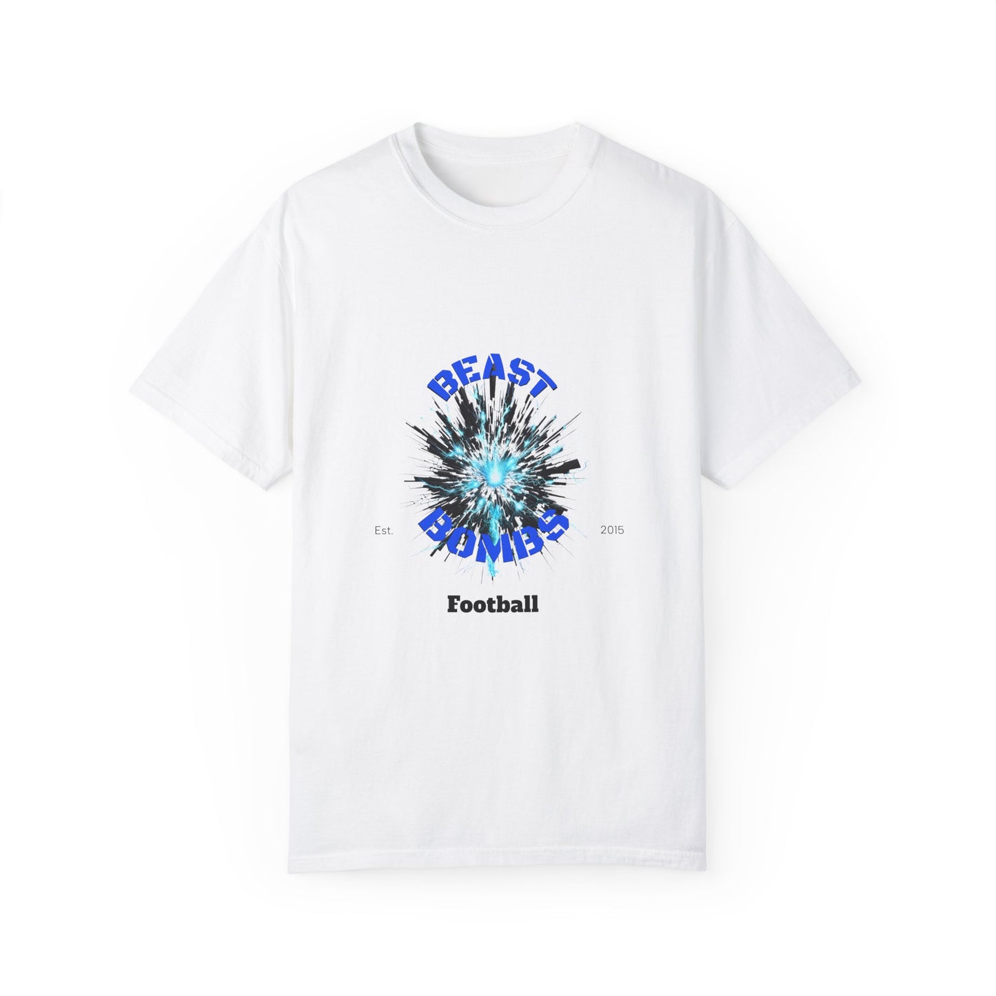 Beast Bombs Unisex Garment-Dyed Football T-Shirt – Bold Graphic Tee for Sports Fans