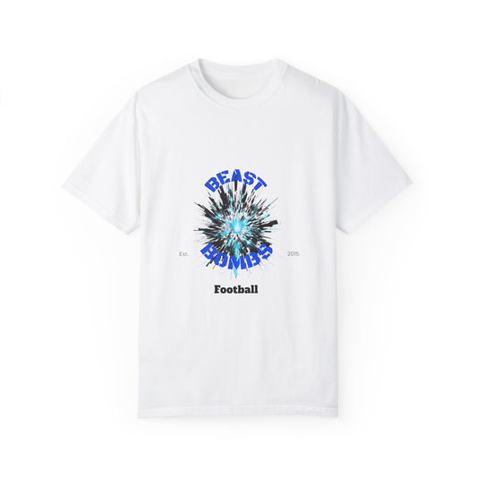 Beast Bombs Unisex Garment-Dyed Football T-Shirt – Bold Graphic Tee for Sports Fans