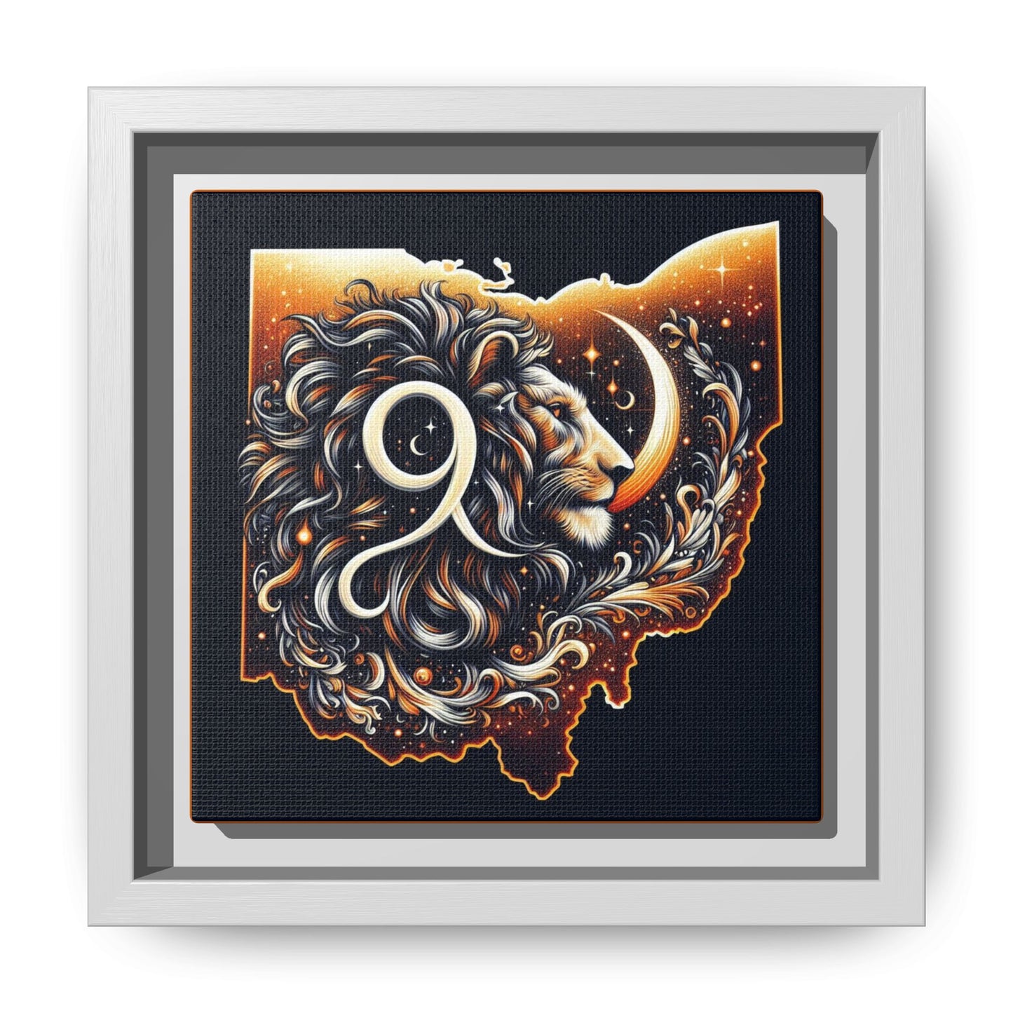 Ohio Leo Zodiac Print Matte Canvas, Framed (Multi-color)