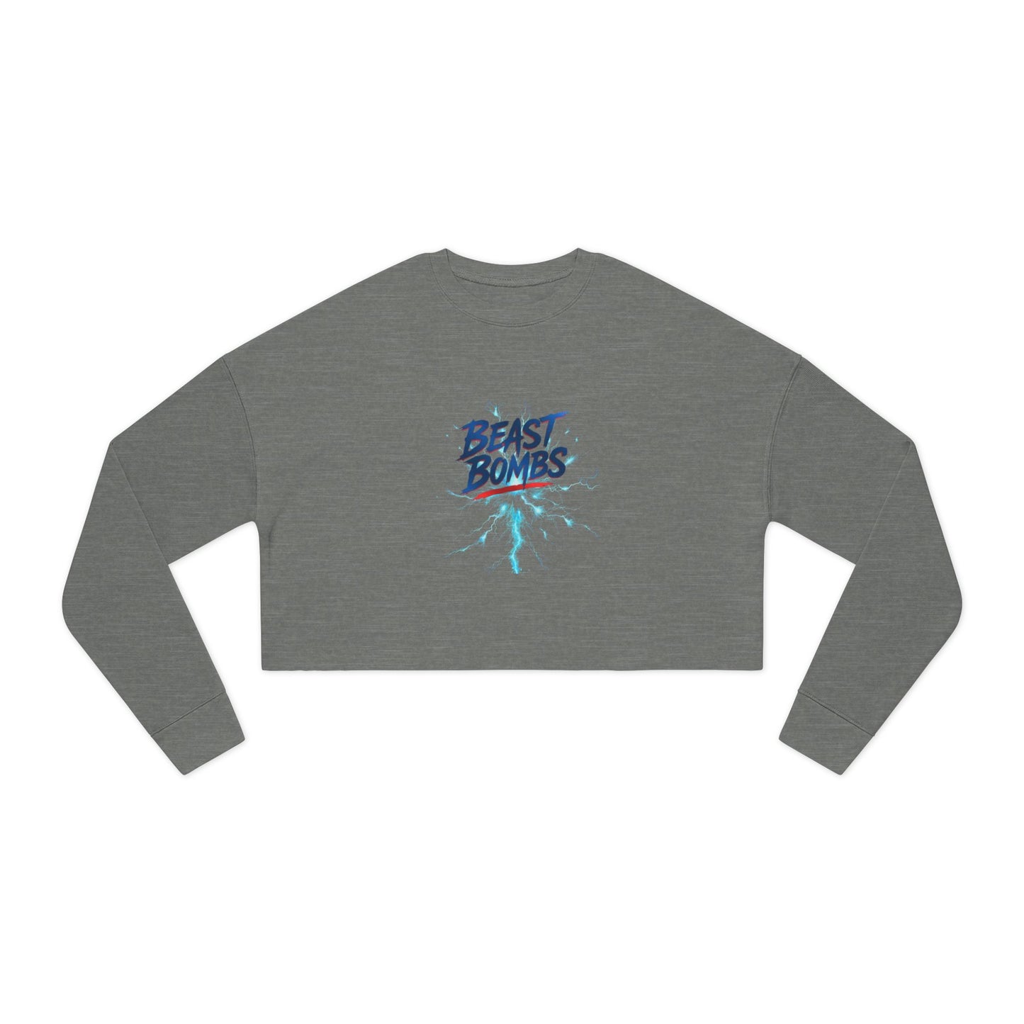 Beast Bombs Women's Cropped Sweatshirt, Casual Streetwear, Workout Fashion, Gear for Her, Fall/Winter Style, Cozy Lounge Wear