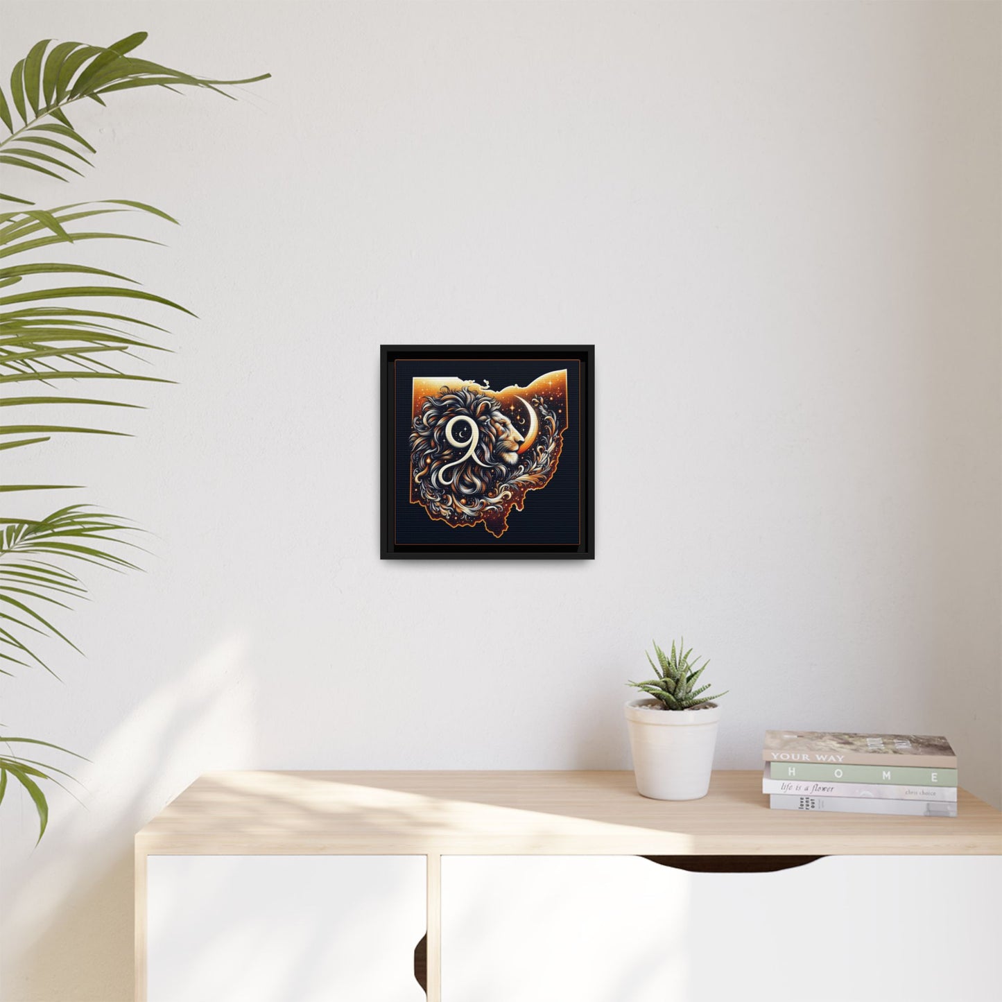 Ohio Leo Zodiac Print Matte Canvas, Framed (Multi-color)