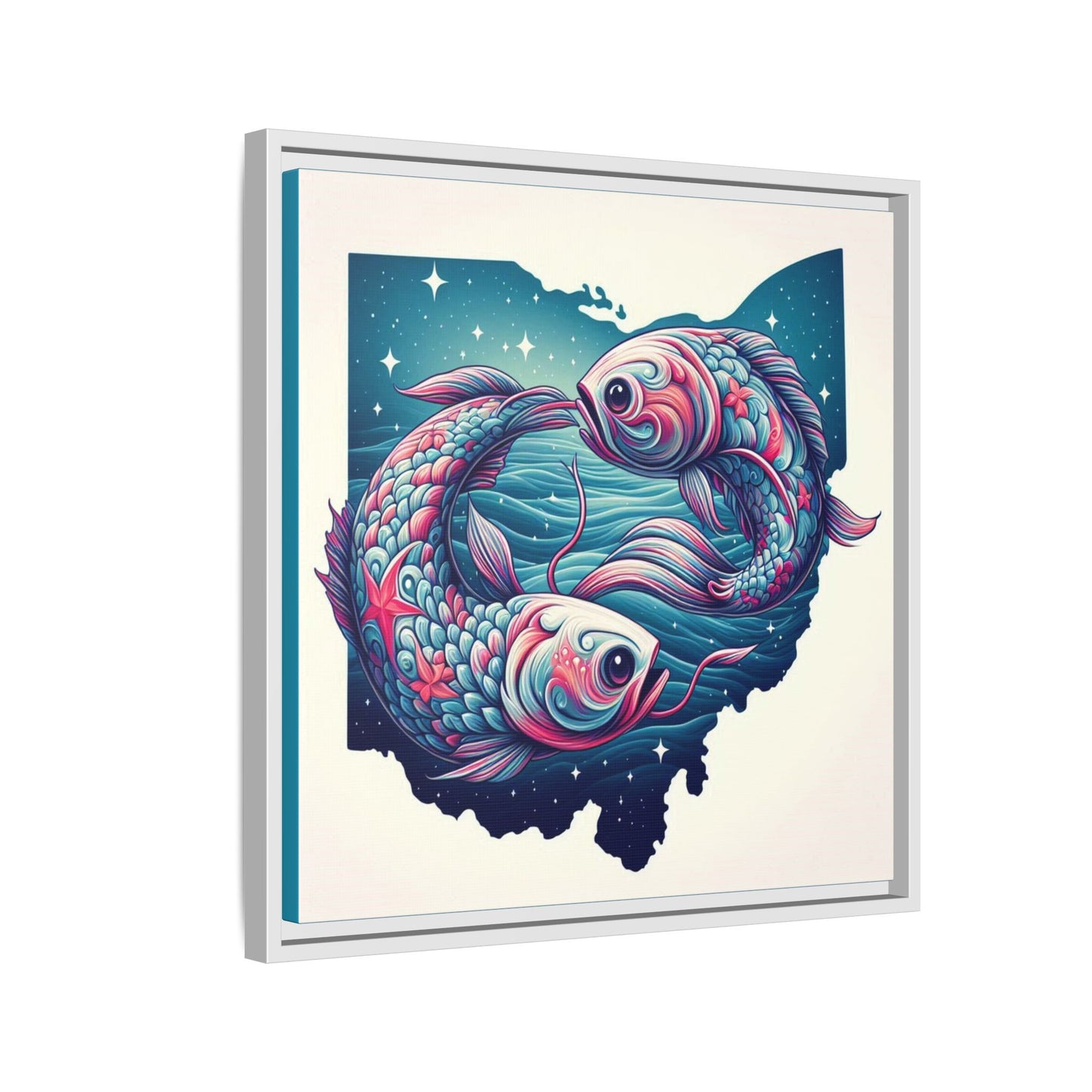 Vibrant Koi Fish Canvas Print - Framed Ohio Art