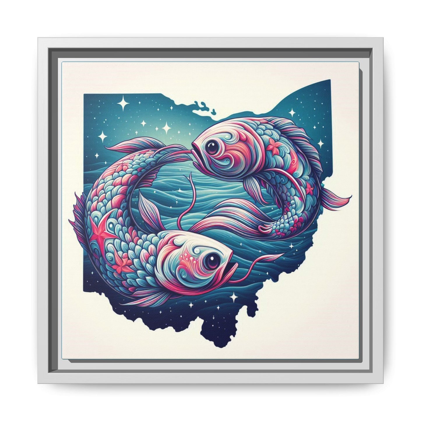 Vibrant Koi Fish Canvas Print - Framed Ohio Art