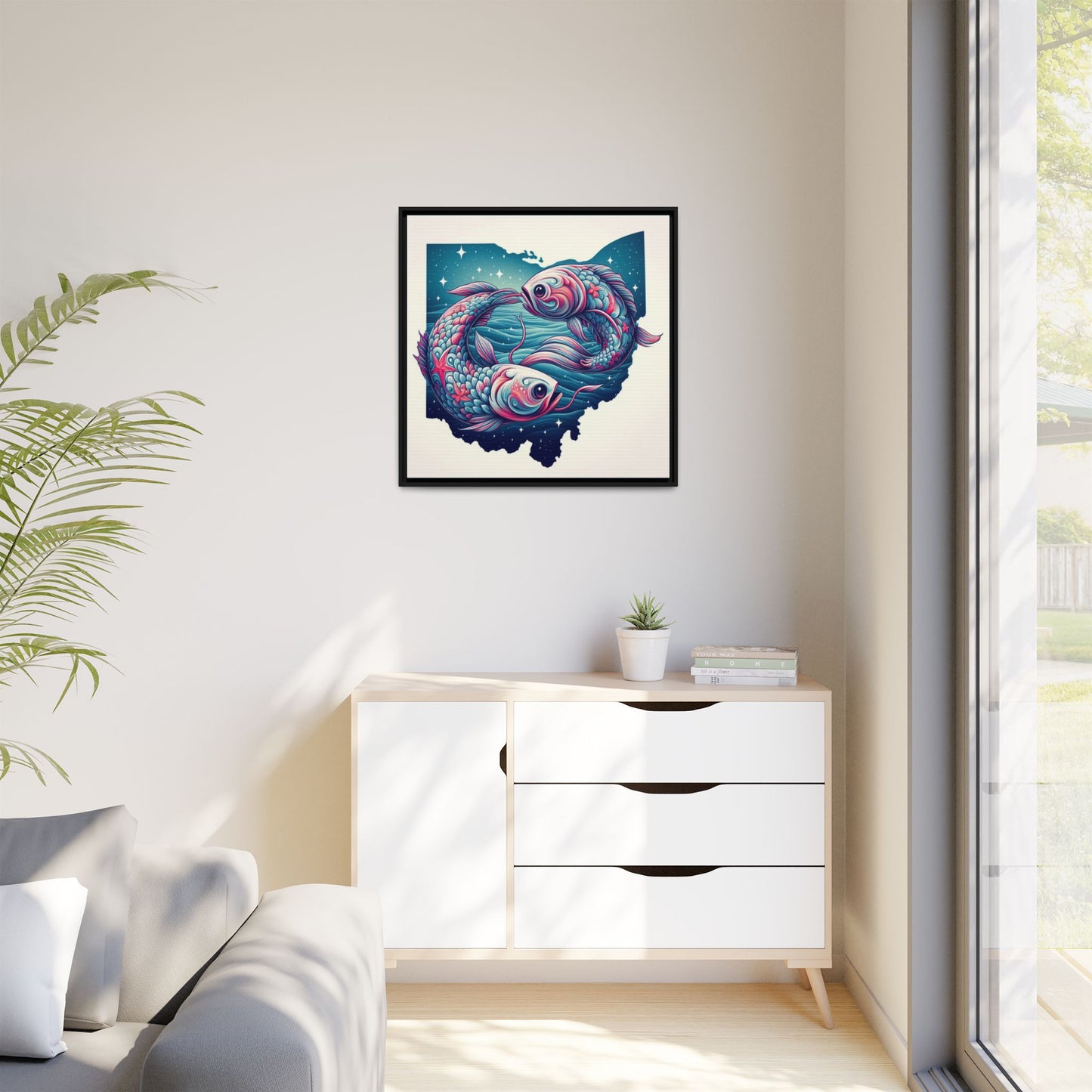 Vibrant Koi Fish Canvas Print - Framed Ohio Art