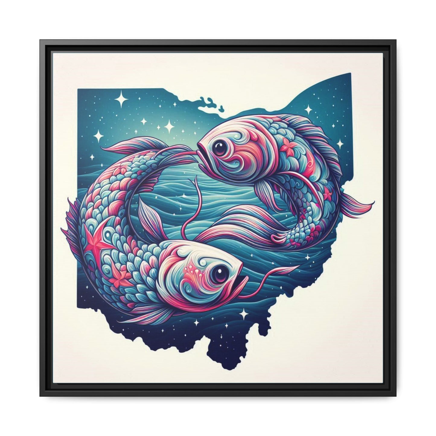 Vibrant Koi Fish Canvas Print - Framed Ohio Art