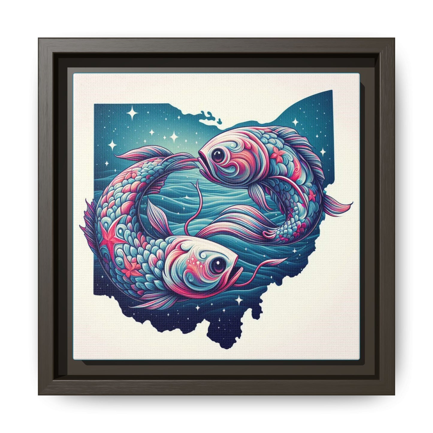 Vibrant Koi Fish Canvas Print - Framed Ohio Art