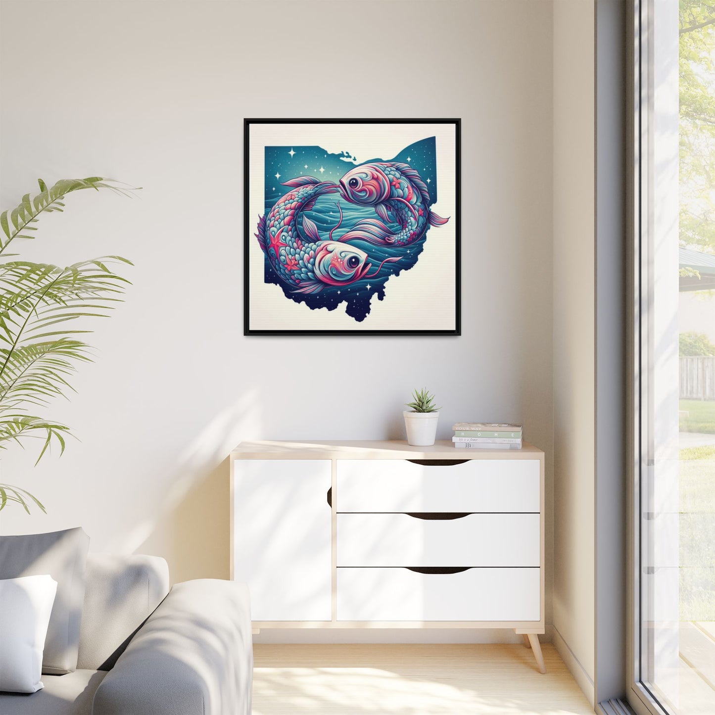 Vibrant Koi Fish Canvas Print - Framed Ohio Art