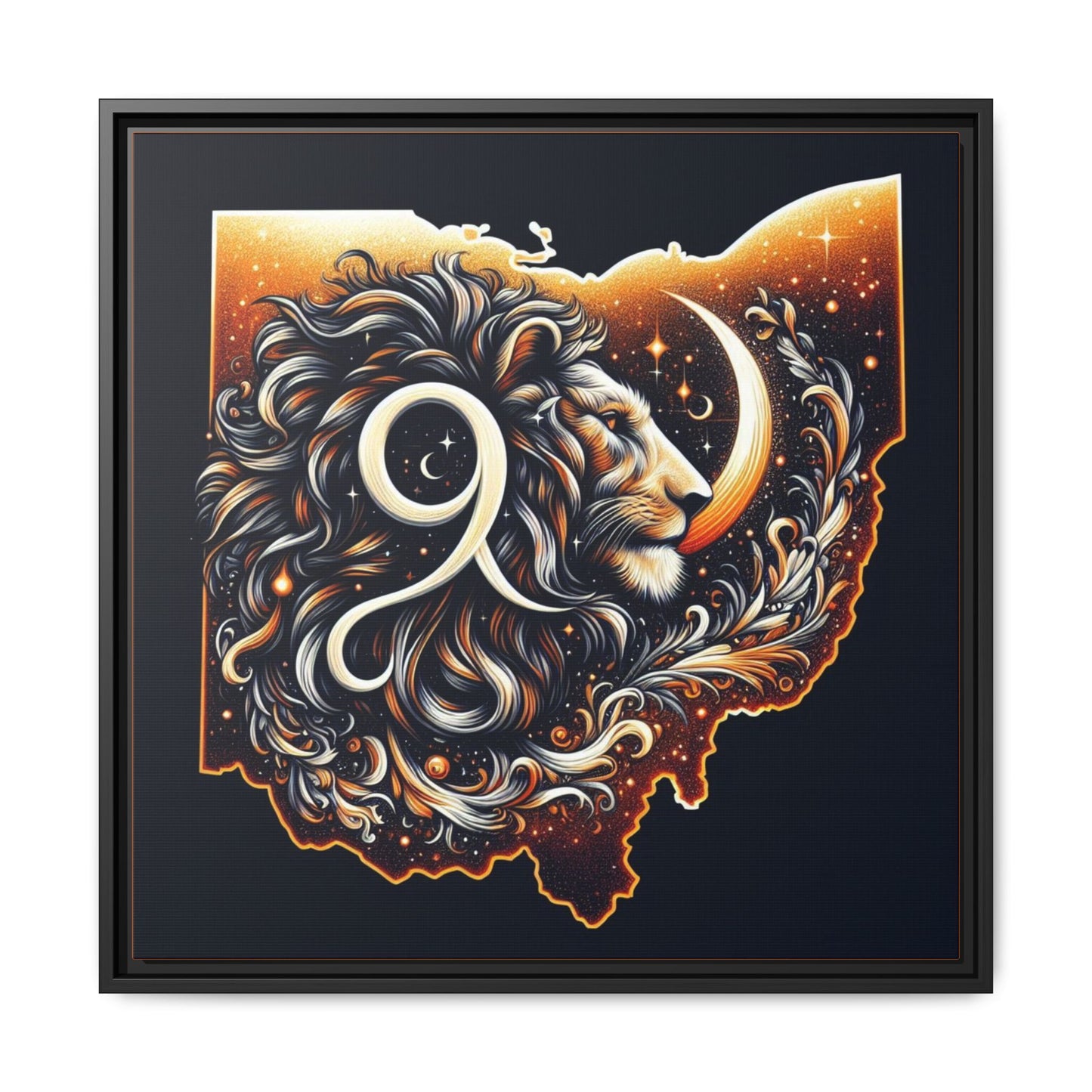 Ohio Leo Zodiac Print Matte Canvas, Framed (Multi-color)