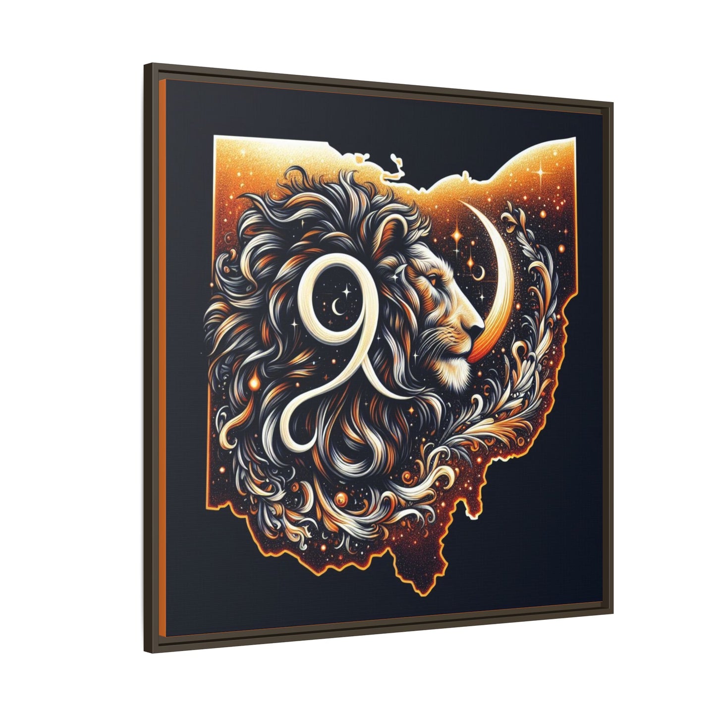 Ohio Leo Zodiac Print Matte Canvas, Framed (Multi-color)