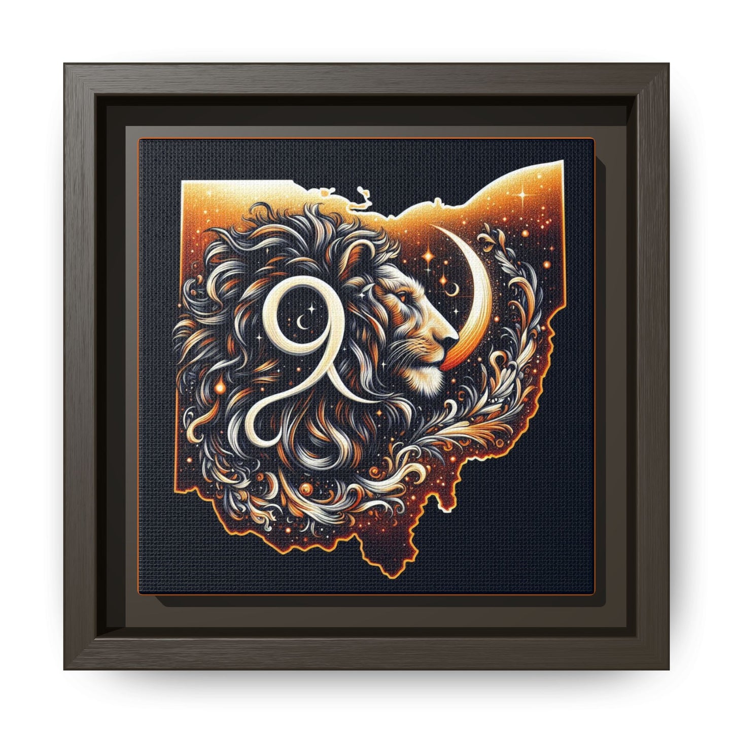 Ohio Leo Zodiac Print Matte Canvas, Framed (Multi-color)