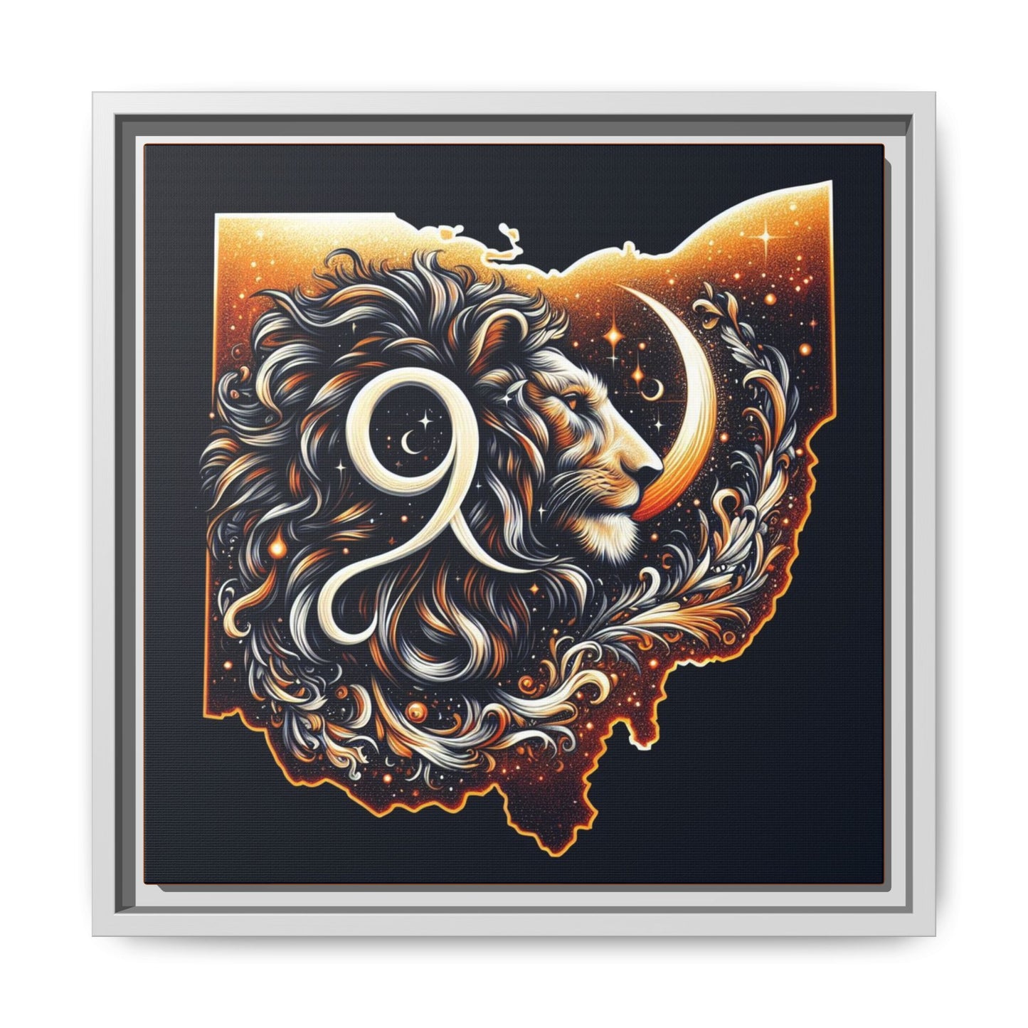 Ohio Leo Zodiac Print Matte Canvas, Framed (Multi-color)