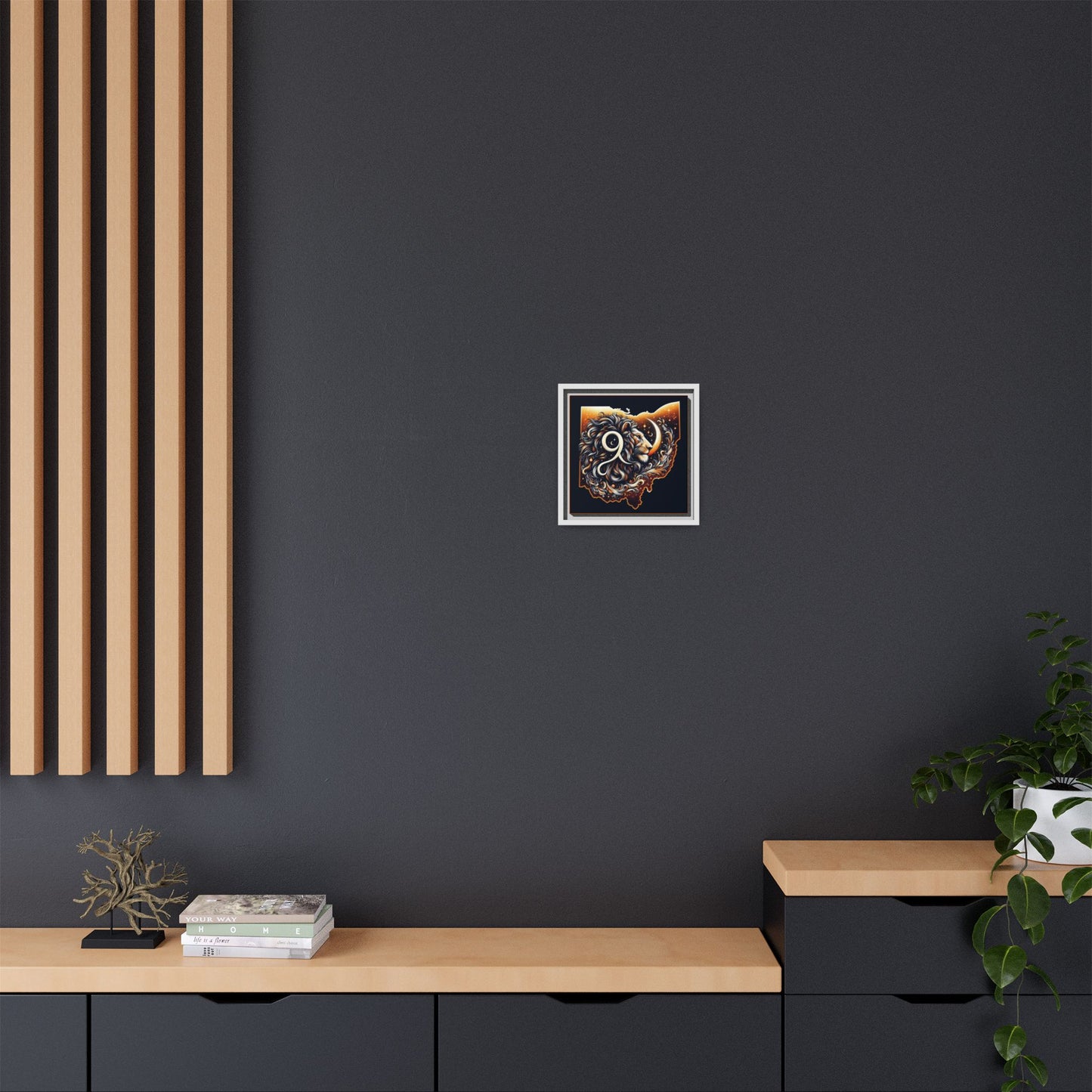 Ohio Leo Zodiac Print Matte Canvas, Framed (Multi-color)