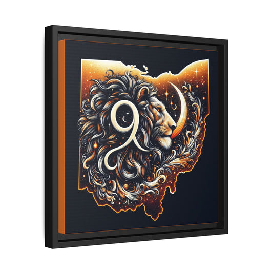 Ohio Leo Zodiac Print Matte Canvas, Framed (Multi-color)