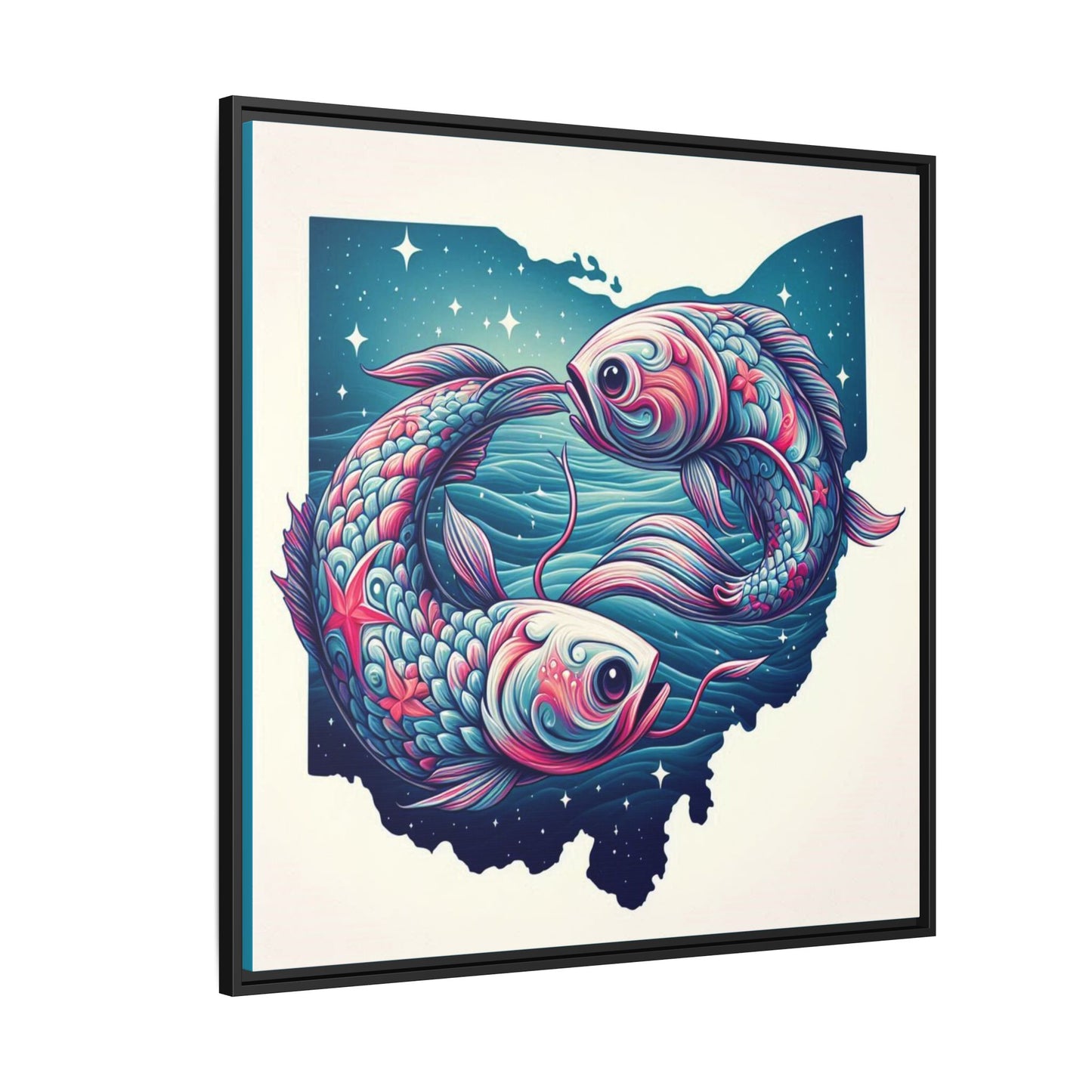 Vibrant Koi Fish Canvas Print - Framed Ohio Art