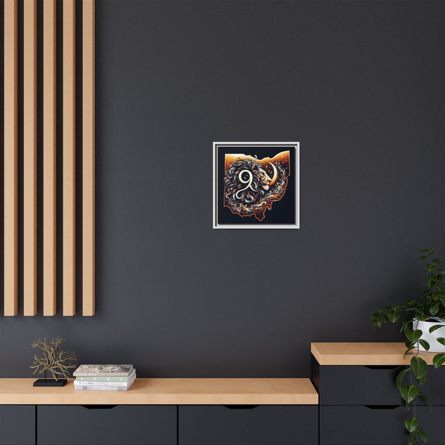Ohio Leo Zodiac Print Matte Canvas, Framed (Multi-color)
