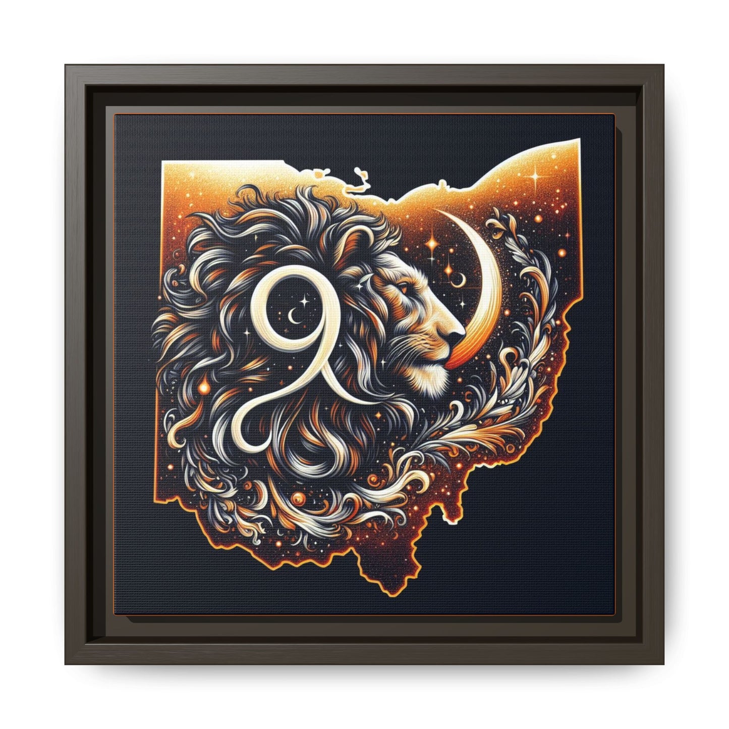 Ohio Leo Zodiac Print Matte Canvas, Framed (Multi-color)