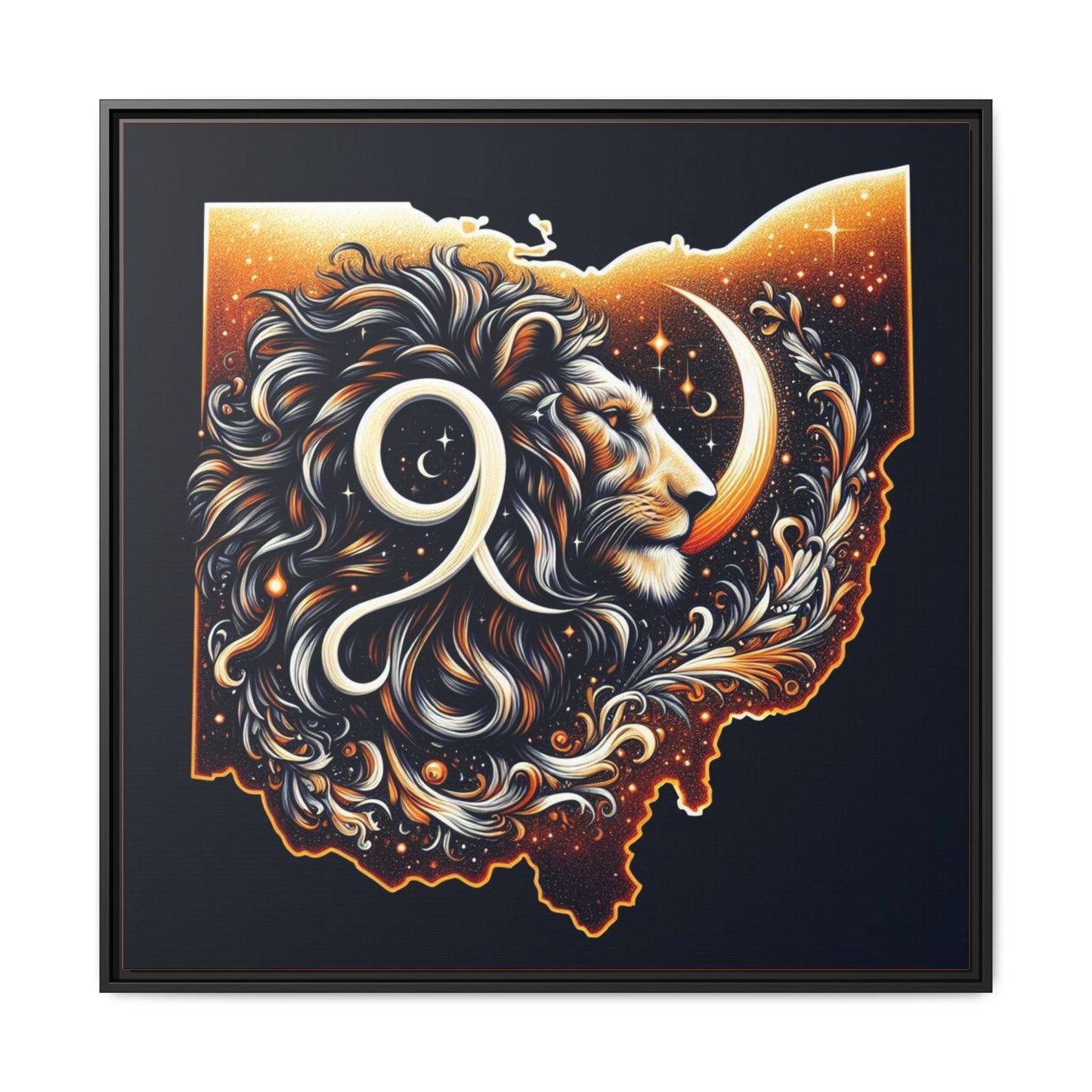 Ohio Leo Zodiac Print Matte Canvas, Framed (Multi-color)